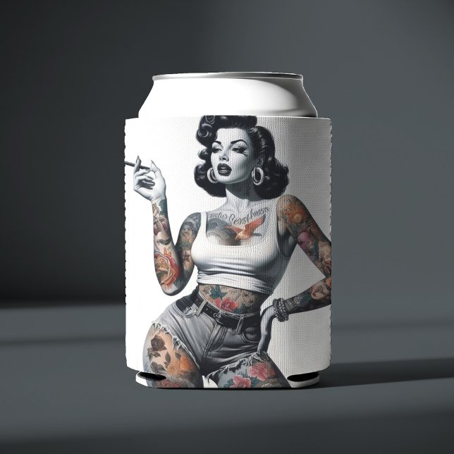 Enfriador De Latas Chica retro tattooed (Subido por el creador)