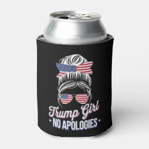 Enfriador De Latas Chica Trump Sin Disculpas Moño Desordenado Retro V