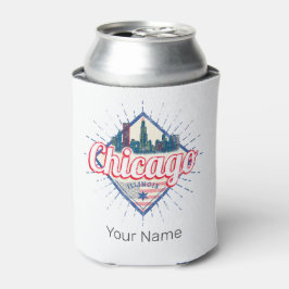 Enfriador De Latas Chicago Illinois Estados Unidos Retro Skyline USA