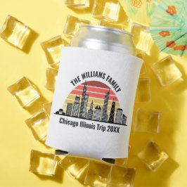 Enfriador De Latas Chicago Sunset Customized Family Trip