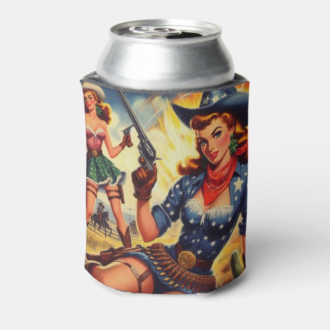 Enfriador De Latas Chicas de países occidentales retro (Reverso de la lata)