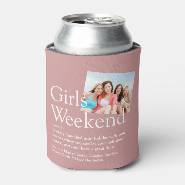 Enfriador De Latas Chicas personalizados Definición de fin de semana  (Lata Anverso)