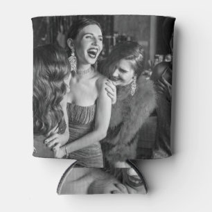 Enfriador De Latas Chicas risibles: elegante foto en blanco y negro