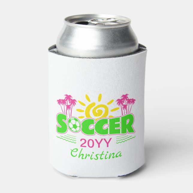 Enfriador De Latas Chicas Soccer Sunshine Palm Trees (Lata Anverso)
