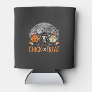 Enfriador De Latas Chick or Treat Diseño de cementerio de Halloween l