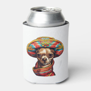 Enfriador De Latas Chihuahua México Cinco de Mayo Perro Divertido