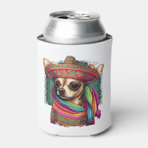 Enfriador De Latas Chihuahua México Cinco de Mayo Perro Divertido