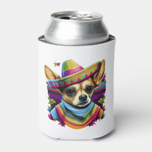 Enfriador De Latas Chihuahua México Cinco de Mayo Perro Divertido