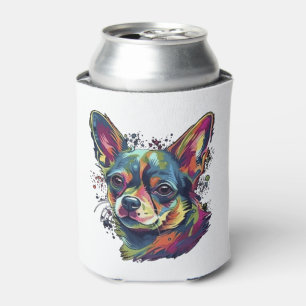 Enfriador De Latas Chihuahua Resumen Pintura Color Cute Perro