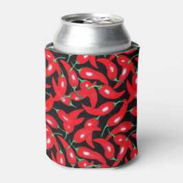 Enfriador De Latas Chili rojo caliente de fondo negro