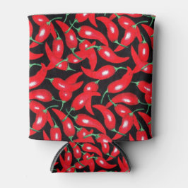 Enfriador De Latas Chili rojo caliente de fondo negro