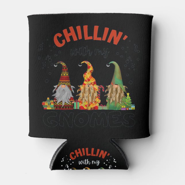 Enfriador De Latas Chillin With My Gnomes Christmas (Anverso)