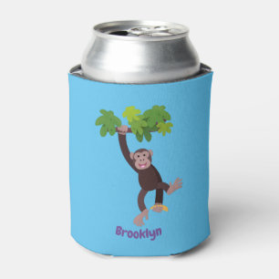 Enfriador De Latas Chimpancé lindo en personalizado colgante de la ju