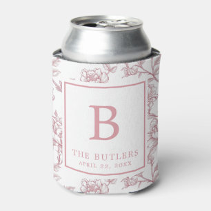 Enfriador De Latas Chinoiserie floral rosa Refrigerador de bebidas Bo