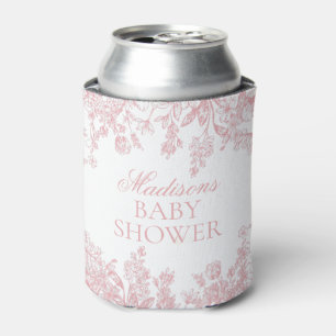 Enfriador De Latas Chinoiserie Rosa Baby Shower Floral Vintage