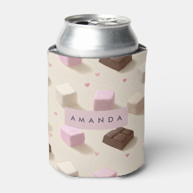 Enfriador De Latas Chocolate dulce y malvavisco personalizado (Lata Anverso)