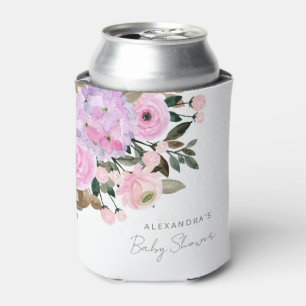 Enfriador De Latas Chorreo de bebé con estilo boho lavanda rosa flora