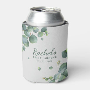 Enfriador De Latas Chorro Nupcial Eucalipto Verde Floral Personalizad