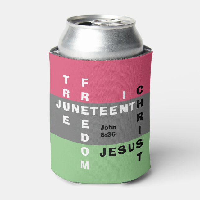 Enfriador De Latas Christian Pastel Monogram JUNETEENTH (Lata Anverso)