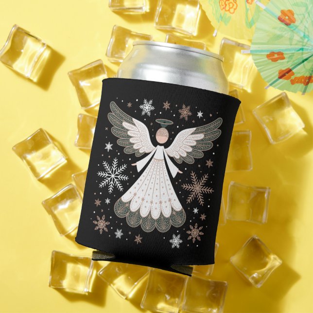 Enfriador De Latas Christmas Angel Glitter Christian Xmas Religious (Verano in situ)