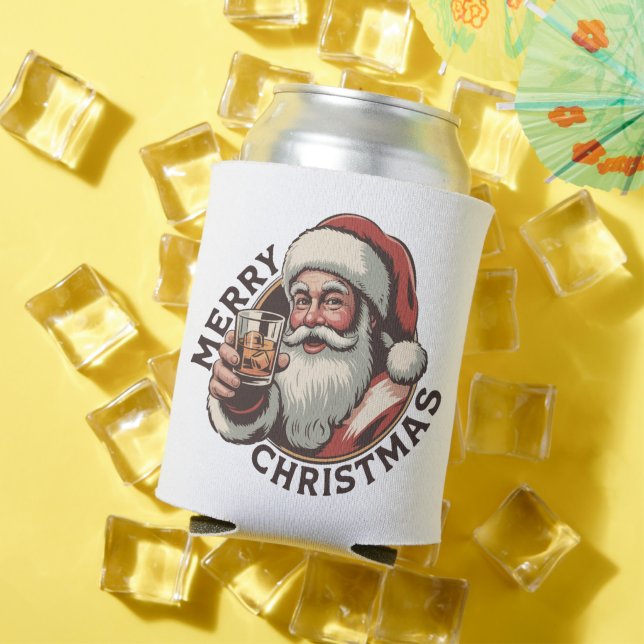 Enfriador De Latas Christmas Drinking Bourbon Party Whiskey Lover  (Verano in situ)