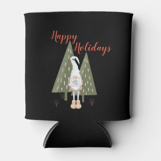 Enfriador De Latas Christmas Gnome Happy Holidays (Anverso)