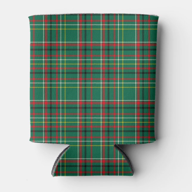 Enfriador De Latas Christmas Plaid Green Pattern-23914 (Anverso)