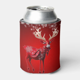 Enfriador De Latas Christmas Red Reindeer Winter Holidays