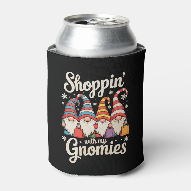 Enfriador De Latas Christmas Shopping With My Gnomies Gnome Xmas (Lata Anverso)