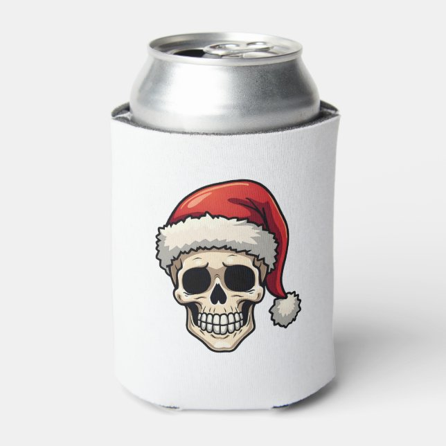 Enfriador De Latas Christmas Skull Funny Santa XMES Men Women T-Shirt (Lata Anverso)