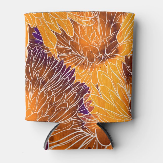 Enfriador De Latas Chrysanthemum japonés: Patrulla acuarela sin mar (Anverso)