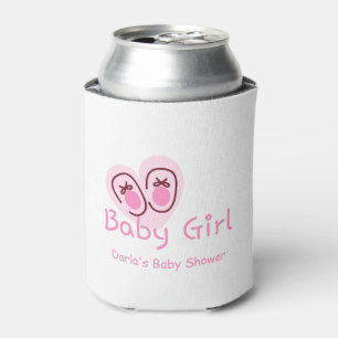Enfriador De Latas Chupete de Niña Zapatos Rosados Baby Shower