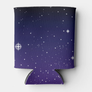 Enfriador De Latas Cielo nocturno estrellado de color púrpura oscuro