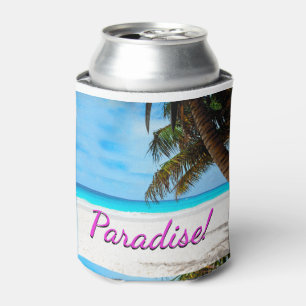 Enfriador De Latas Cielo, playa, palmeras - ¡Paraíso!