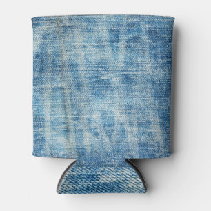 Enfriador De Latas Cierre de Denim Azul texturado