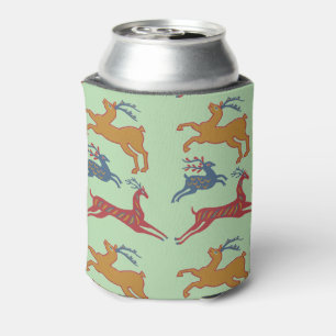 Enfriador De Latas Ciervo de Arte Popular Americano Vintage en Color