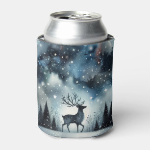 Enfriador De Latas Ciervos Noche Invernal Estrellada