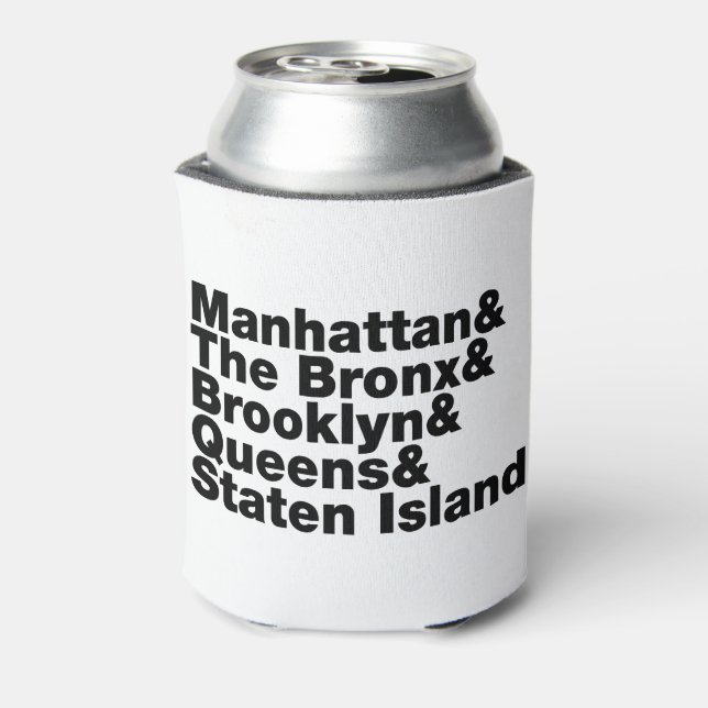Enfriador De Latas Cinco distritos ~ Nueva York (Reverso de la lata)