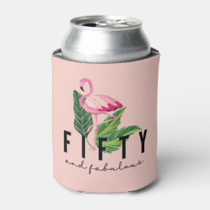 Enfriador De Latas Cincuenta fabulosos flamencos rosados 50 cumpleaño