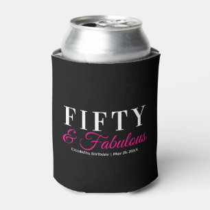 Enfriador De Latas Cincuenta y fabuloso Fancy Hot Pink 50 cumpleaños