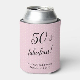 Enfriador De Latas Cincuenta y fabuloso Rubor Pink Black 50 cumpleaño
