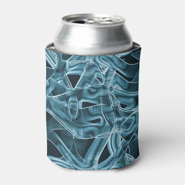 Enfriador De Latas Cinta curvada azul, resaltada por relieve, superpo (Lata Anverso)