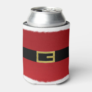 Enfriador De Latas Cinta de Santa Claus Roja y Navidad de Pelaje Blan