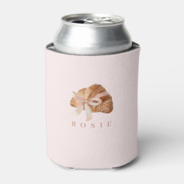 Enfriador De Latas Cinta rosa Croissant de Coquette Personalizada