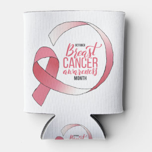 Enfriador De Latas Cinta rosa de cáncer de mama dibujando Mes de BCA