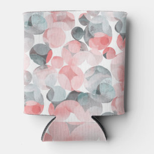 Enfriador De Latas Círculos multicolores, patrón geométrico de acuare