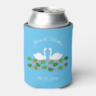Enfriador De Latas Cisnes blancas y nenúfares Bodas Personalizado