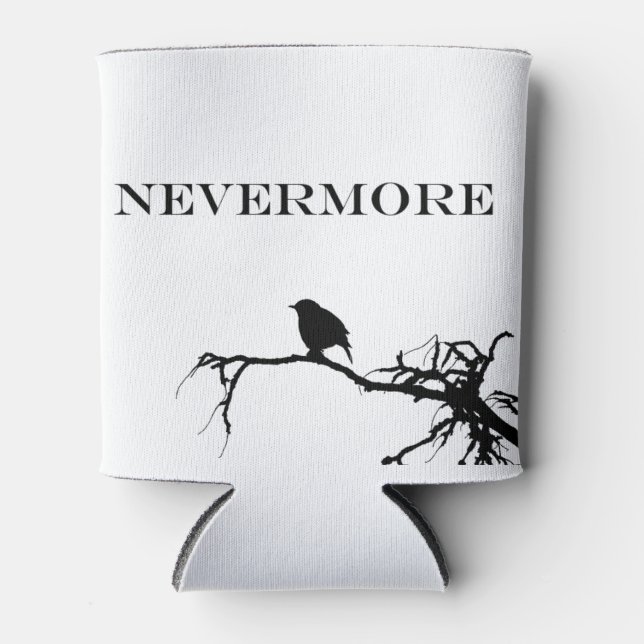 Enfriador De Latas Cita del poema Edgar Allan Poe de Nevermore Raven (Anverso)
