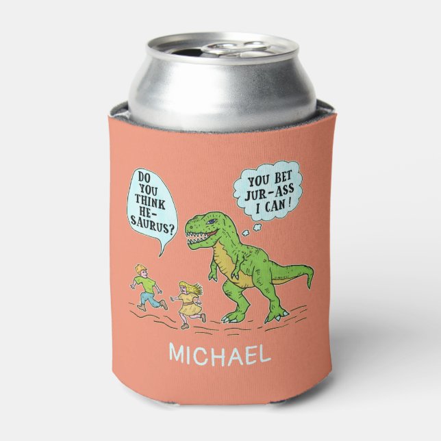 Enfriador De Latas Cita divertida de T Rex Dinosaur Jurassic Pun Humo (Lata Anverso)