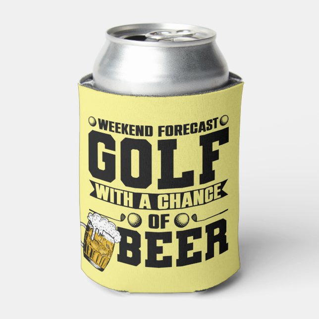 Enfriador De Latas Citas divertidas sobre el golf y la cerveza (Lata Anverso)